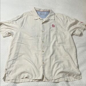St. Louis Cardinals Tommy Bahama Cream Floral Print Button Up Shirt